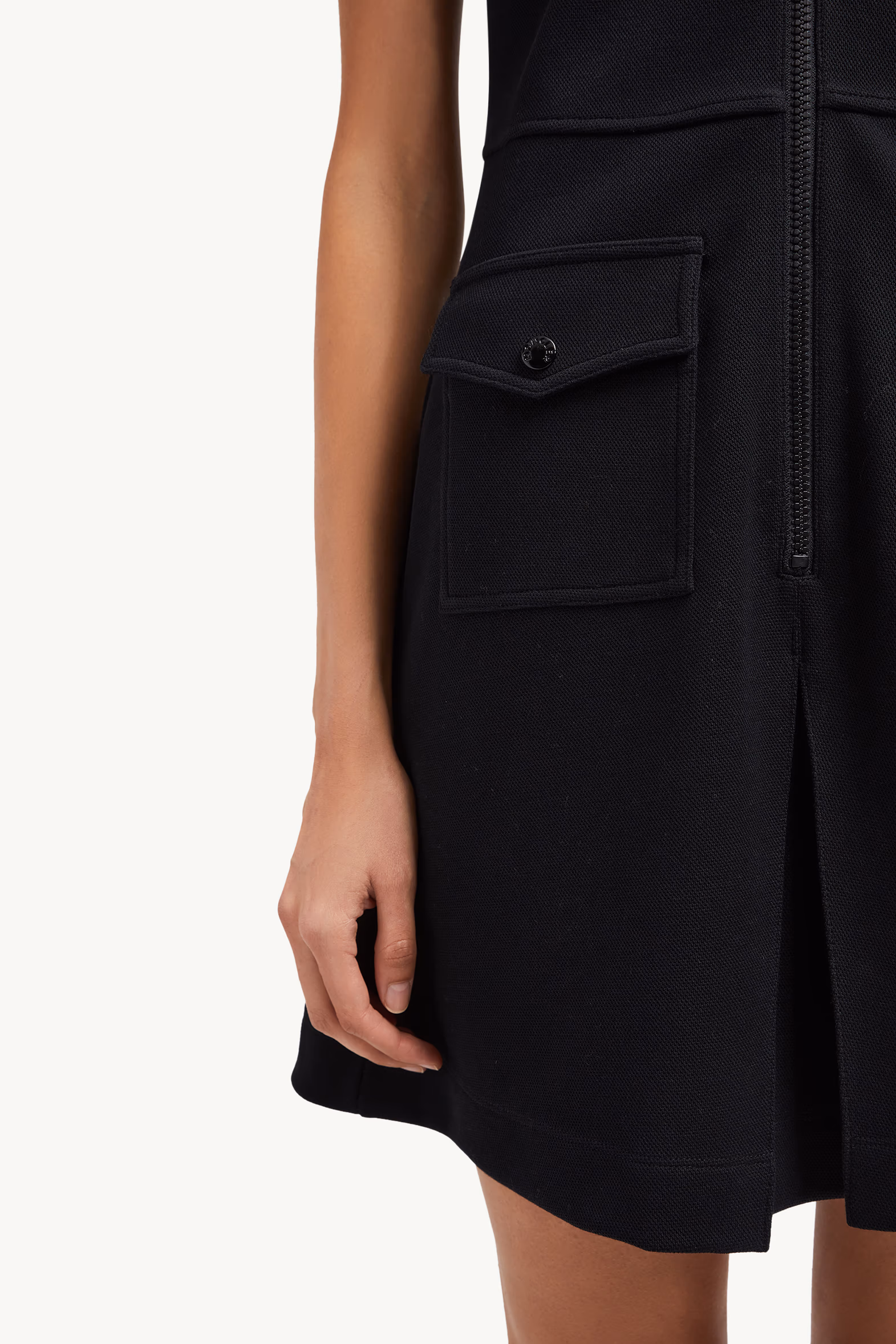 Robe polo semi-zippée en piqué Femmes Noir Moncler 6